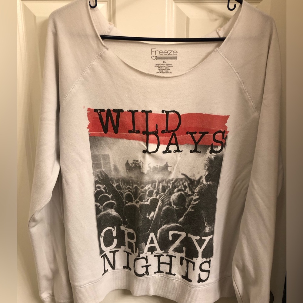 Freeze “Wild Days Crazy Nights” Women’s Boatneck Sweatshirt, Size Extra Large